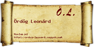Ördög Leonárd névjegykártya