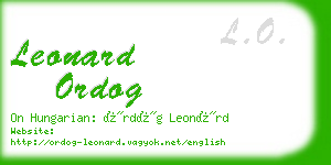 leonard ordog business card